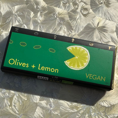 Zotter Olives + Lemon Filled Dark Chocolate Bar