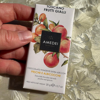 Amedei "Toscano Frutti Gialli" Dark Chocolate with Peaches and Apricots 20g Mini Bar