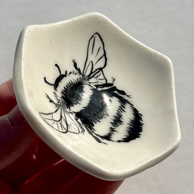 Hand-Painted Porcelain Bumble Bee Dish #N1718