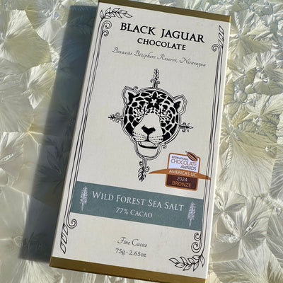 Black Jaguar Wild Forest Sea Salt 77% Dark Chocolate Bar