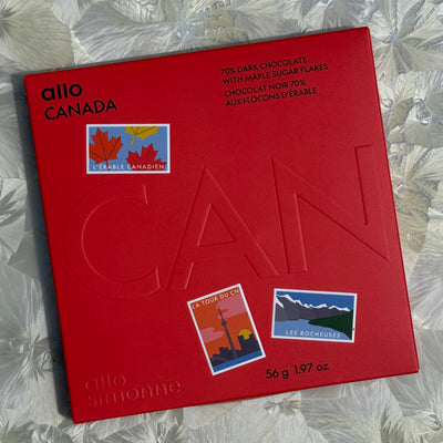 Allo Simonne "Canada Bar" - 70% Dark Chocolate with Maple Flakes