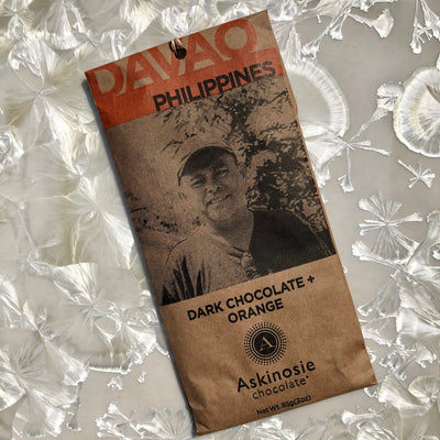 Askinosie Philippines Dark Chocolate with Orange Bar Front