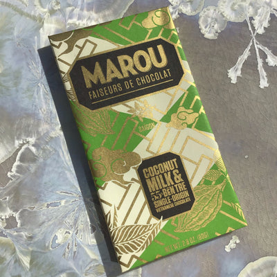 Marou Bên Tre Coconut Milk 55% Chocolate Bar Front