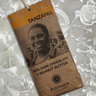 Askinosie Tanzania Mababu 60 % Dark Chocolate with Peanut Butter