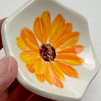 Orange Flower Honeycomb Dish #N1589