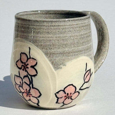 Maaike Charron 12oz Round Flower Mug with Cherry Blossoms #M1638
