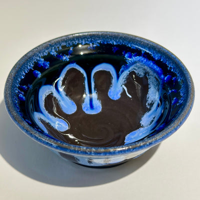 Alexis Templeton Tiny Black Bowl with Blue Crystalline #LIX127