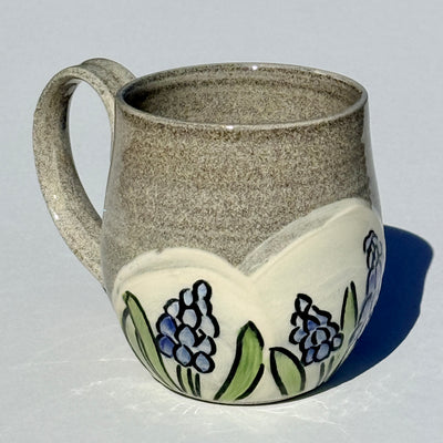 Maaike Charron 12oz Round Flower Mug with Grape Hyacinths #M1643