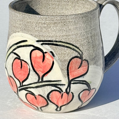 Maaike Charron 12oz Round Flower Mug with Bleeding Hearts #M1587
