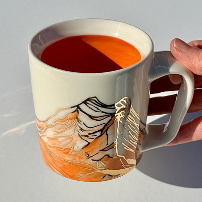 Astrid Kruse 12oz Orange Mountain Mug #M1502