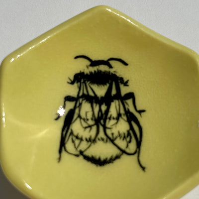 Yellow Porcelain Bee Dish #N1541