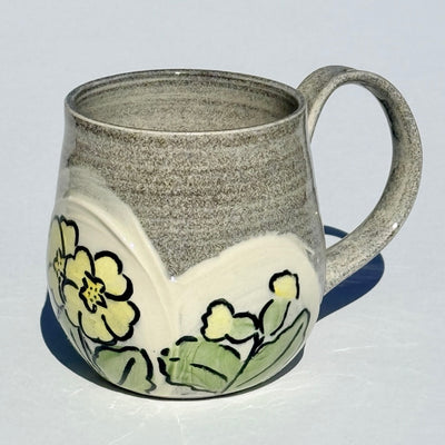 Maaike Charron 12oz Round Flower Mug with Primula/Cowslips #M1594