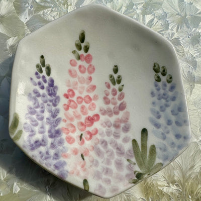 PROTOTYPE Large Lupine Flowers Honeycomb Dish #N2784