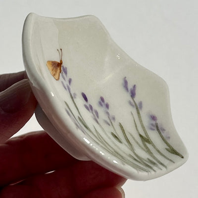 Lavender and Butterfly Honeycomb Dish #N1555