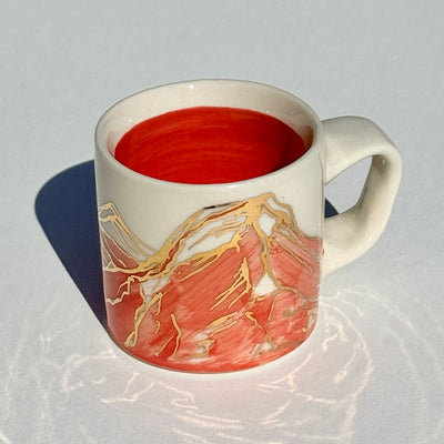 Astrid Kruse 3-4oz Reddish Pink Mountain Espresso Cup #M1505