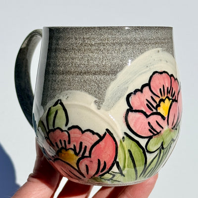Maaike Charron 12oz Round Flower Mug with Peonies #N2952