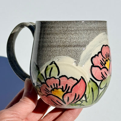 Maaike Charron 12oz Round Flower Mug with Peonies #N2952