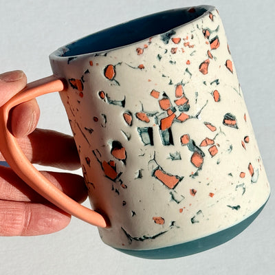 Rachael Kroeker 12oz Teal & Coral Grog Pop Mug #M1576