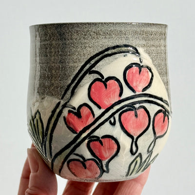 Maaike Charron 12oz Round Flower Mug with Bleeding Hearts #M1640