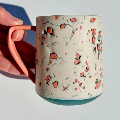 Rachael Kroeker 12oz Teal & Coral Grog Pop Mug #M1573