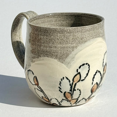 Maaike Charron 12oz Round Flower Mug with Pussy Willows #M1641
