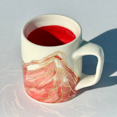 Astrid Kruse 4oz Reddish Pink Mountain Espresso Cup #M1504