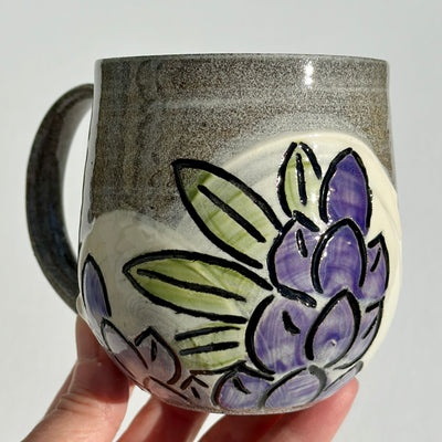 Maaike Charron Round Flower Mug with Lupines #N2352