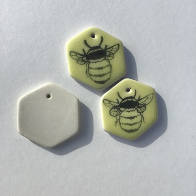 One Hexagon Bee Ornament