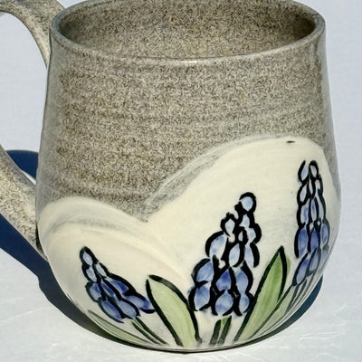 Maaike Charron 12oz Round Flower Mug with Grape Hyacinths #M1592