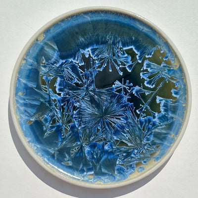 Turquoise Crystalline Dinner Plate #N1504