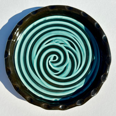 Michael Flaherty Turquoise 22cm Plate #f958