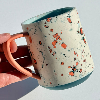 Rachael Kroeker 12oz Teal & Coral Grog Pop Mug #M1574