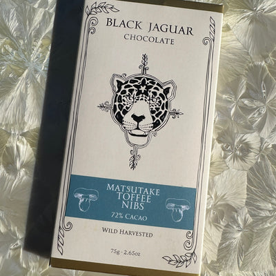 Black Jaguar Matsutake Toffee Nibs 72% Dark Chocolate Bar
