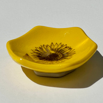 Yellow Sunflower Decal Dish #N1927