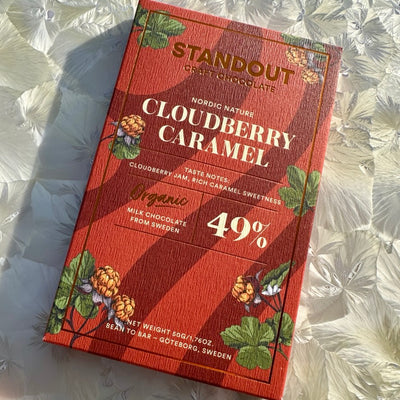 Standout Chocolate Cloudberry Caramel 49% Milk Chocolate Bar