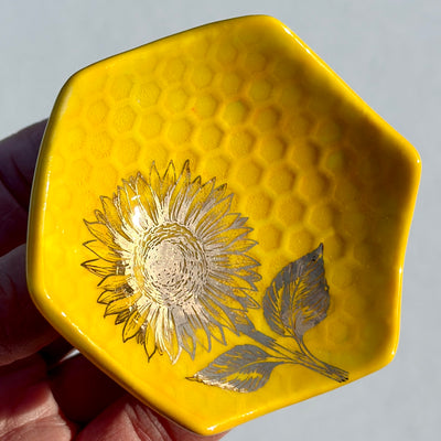 Yellow Sunflower Decal Dish #N1690