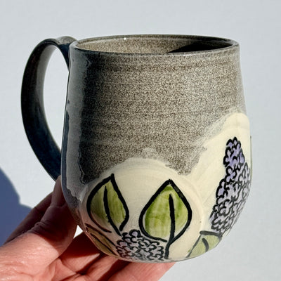 Maaike Charron 12oz Round Flower Mug with Lilacs #M1636