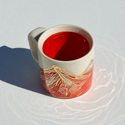 Astrid Kruse 3-4oz Reddish Pink Mountain Espresso Cup #M1505