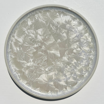 White Crystalline Dinner Plate #N2170