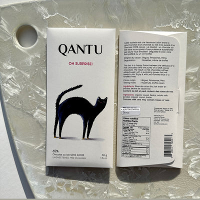 Qantu "Oh Surprise" 65% Sugarless Milk Chocolate
