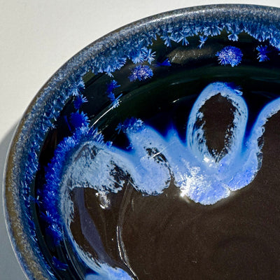 Alexis Templeton Tiny Black Bowl with Blue Crystalline #LIX127