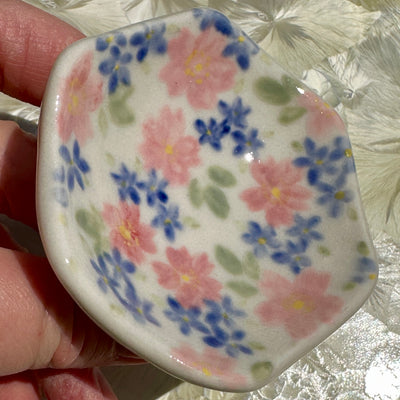 Forget-me-Not & Rose Honeycomb Dish #N3029
