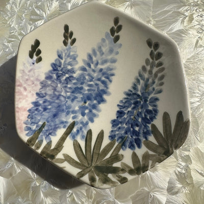 PROTOTYPE Large Lupine Flowers Honeycomb Dish #N2783