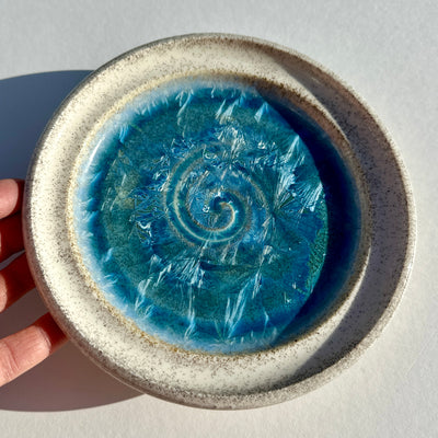 Wide Rimmed Party Plate with Beach Sand from Elliston #N2414