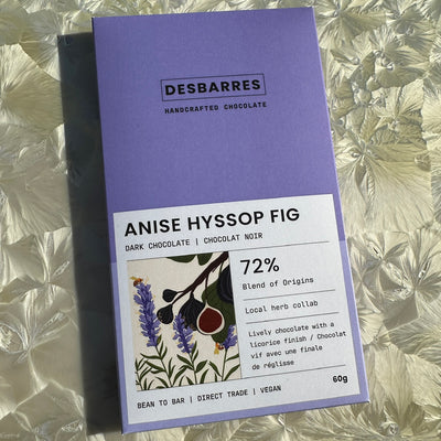 DesBarres Anise Hyssop Fig 72% Dark Chocolate Bar