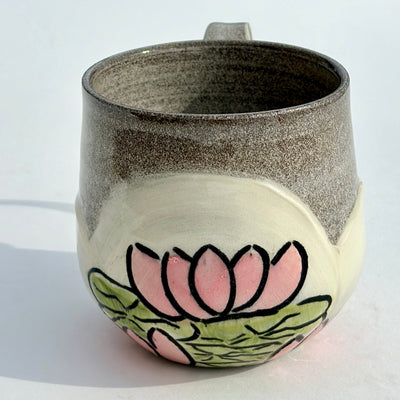 Maaike Charron Round Flower Mug with Pink Pond Lilies #N1873