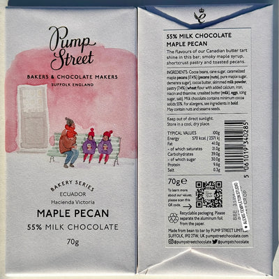 Maple Pecan Butter Tart 55% Milk Chocolate Bar