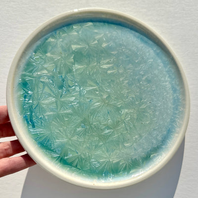 Alexis Templeton Turquoise Crystalline Lunch Plate #f1124