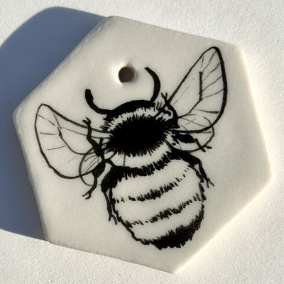 One Hexagon Bee Ornament