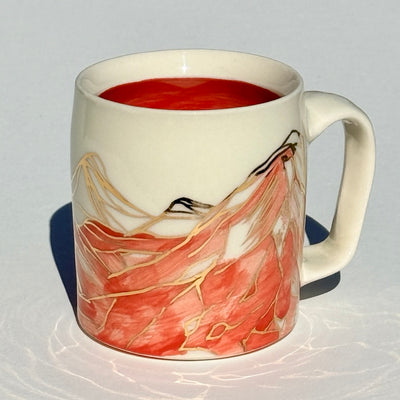 Astrid Kruse 12oz Reddish Pink Mountain Mug #M1503